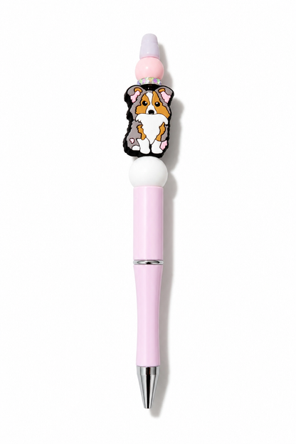 Dog Beaded Pens with decorative beaded design