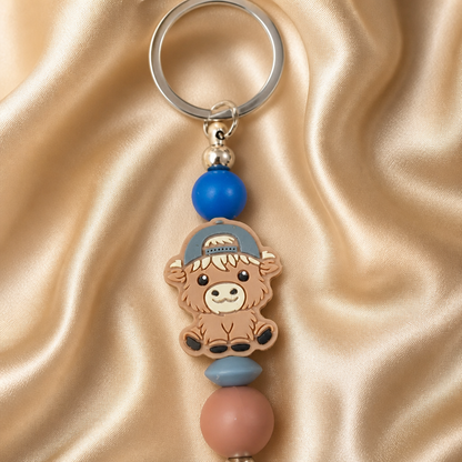 Highland Cow Keyrings back view