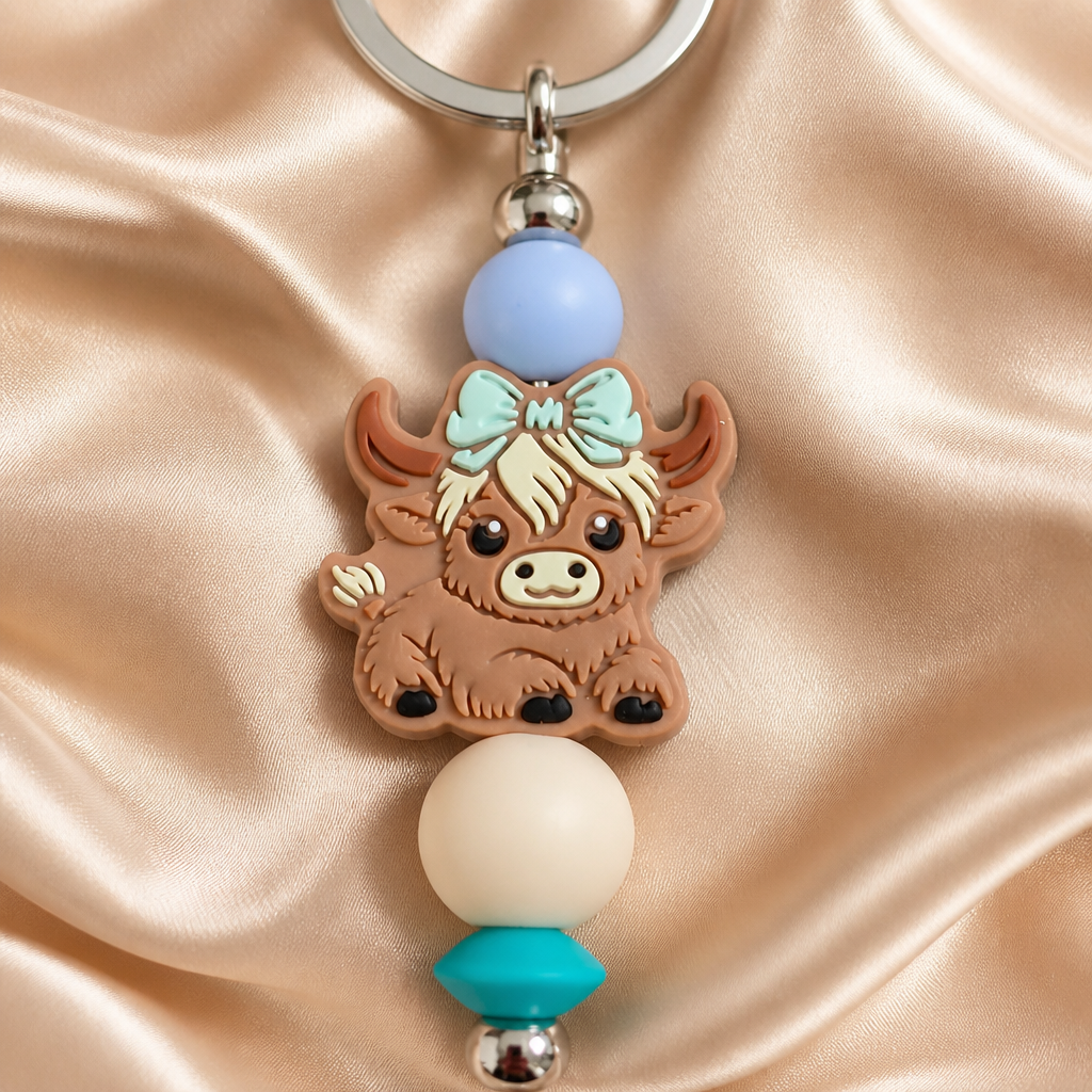 Highland Cow Keyrings front view