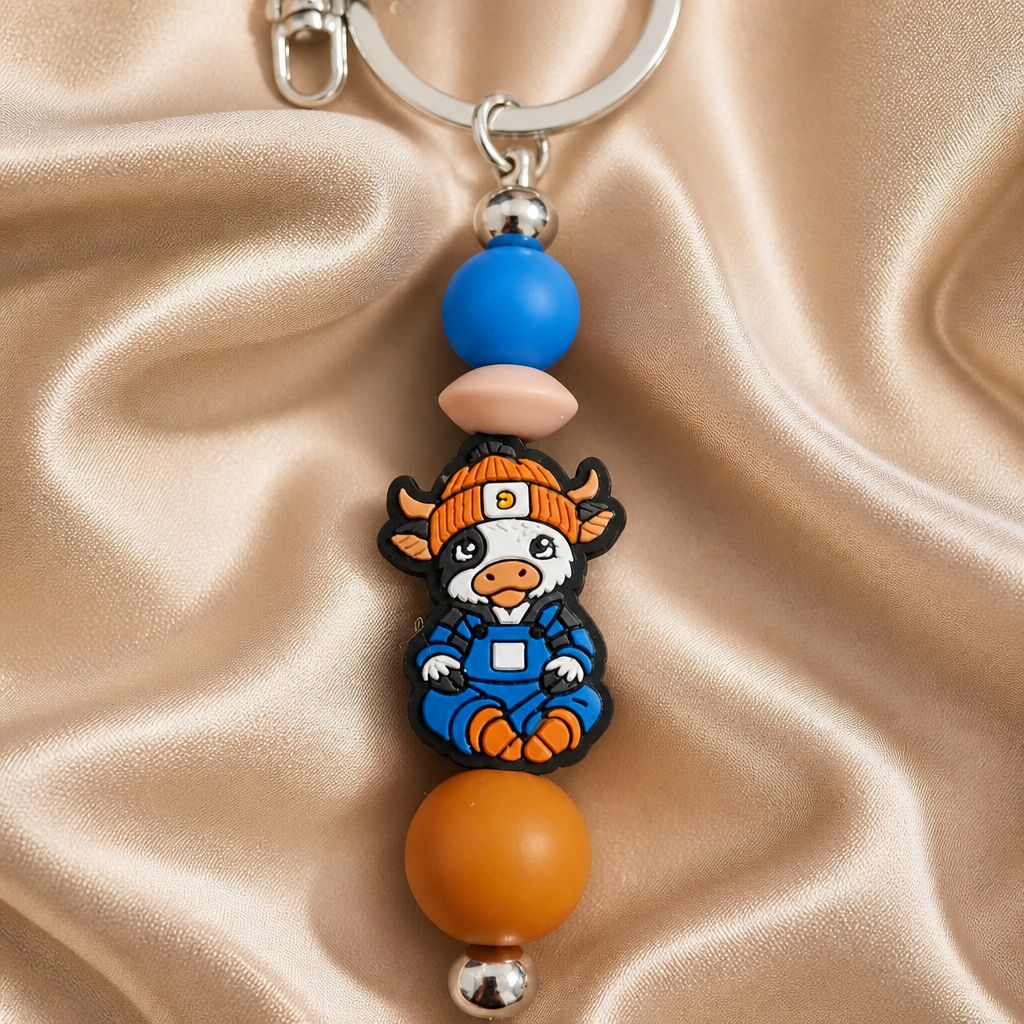 Highland Cow Keyrings back view